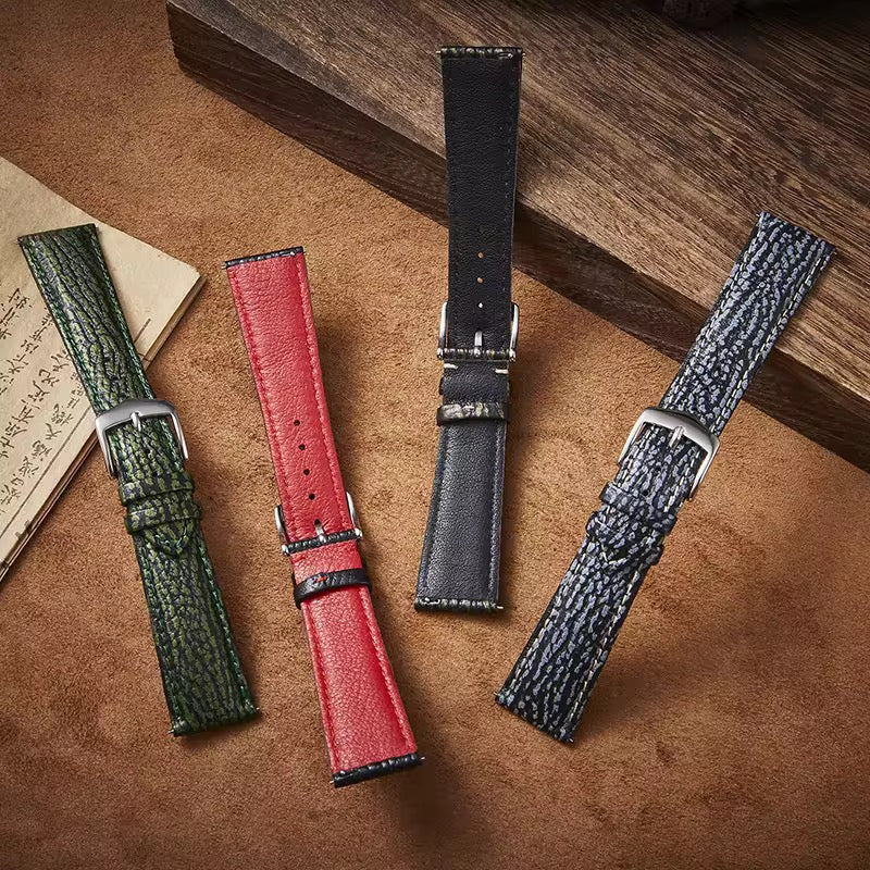 Shark Skin Pattern Leather Straps