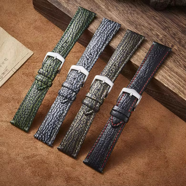 Shark Skin Pattern Leather Straps